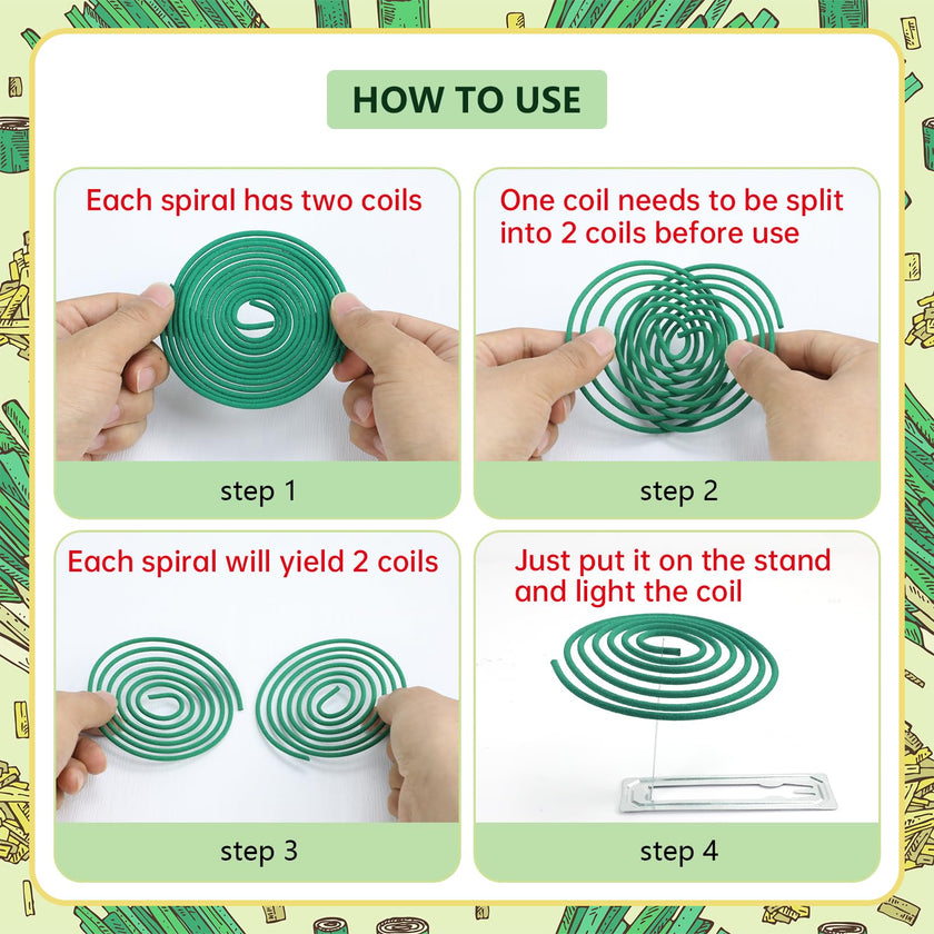 SCENTORINI Citronella Incense, Citronella Coils with Coil Holder, 48 Pcs, Suitable for Summer Home Outdoor Use, Pool Side, Patio, Porches, Courtyards, Farms, Garden Planting Area 🍁 All In One Marketplace Canada