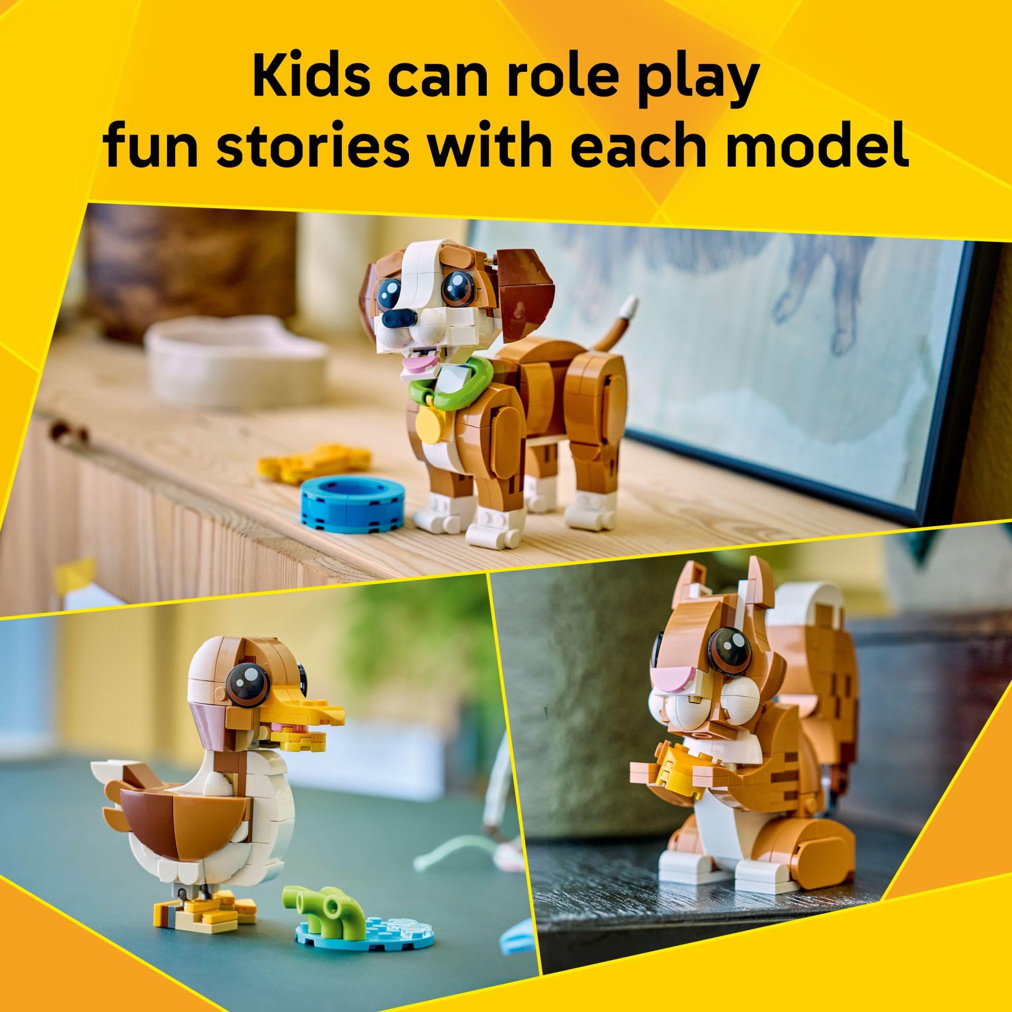 LEGO Creator 3 in 1 Cute Animals: Playful Puppy Dog Building Toy for Girls & Boys - Build a Pretend Play Dog, Squirrel, or Duck Toy - Gift Idea for Kids, Ages 8+ - 31382 🍁 All In One Marketplace Canada