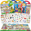 iGetooy Reusable Sticker Book, 6 Sets Sticker Book for Kids, Jelly Stickers for Kids, Vehicles, Animals, Ocean, Dinosaurs, Supermarket, Human Body 🍁 All In One Marketplace Canada