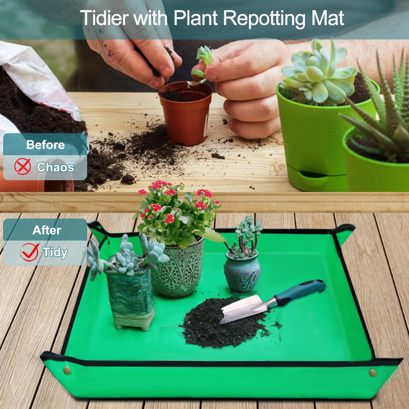 Kynup Gardening Tools 7-Piece, Heavy Duty Garden Tools Set with Non-Slip Ergonomic Handle, Repotting Mat, Rust-Proof, Gardening Hand Tools with Handbags and Gloves, Gardening Gifts for Women and Men 🍁 All In One Marketplace Canada