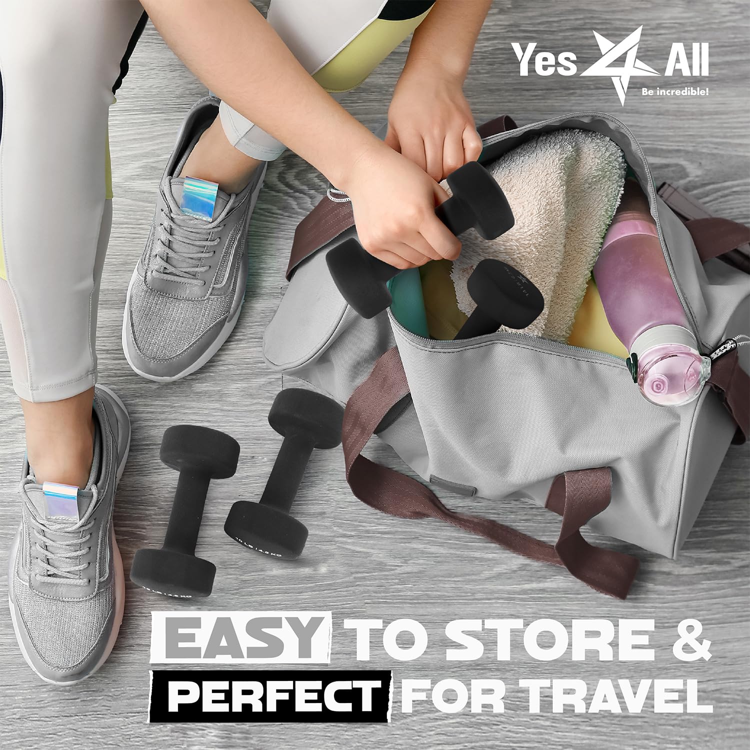 Yes4All Dumbbell Neoprene, poids et haltere, Weight set, hand weights for women, dumbbells pair, free weights (Black - 10lbs) 🍁 All In One Marketplace Canada
