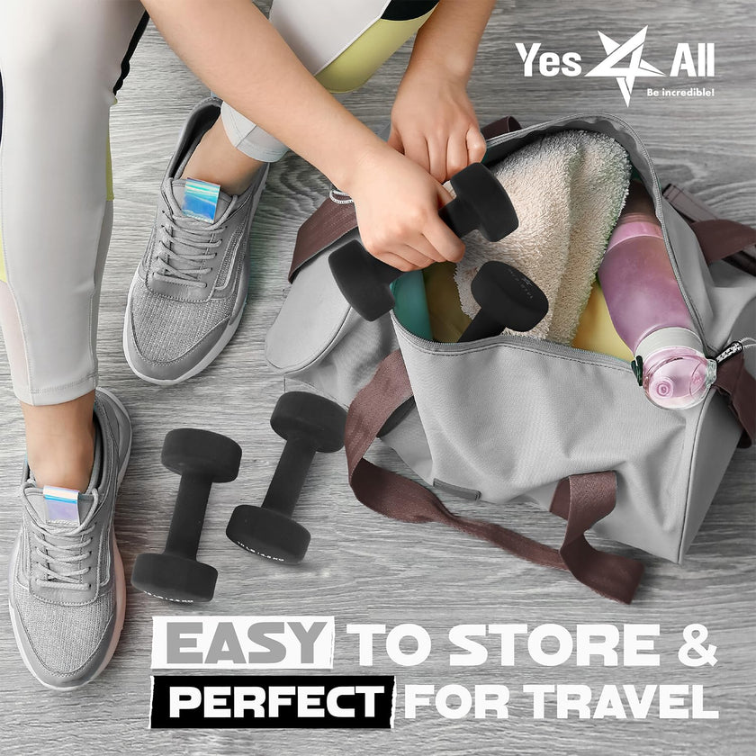 Yes4All Dumbbell Neoprene, poids et haltere, Weight set, hand weights for women, dumbbells pair, free weights (Black - 10lbs) 🍁 All In One Marketplace Canada