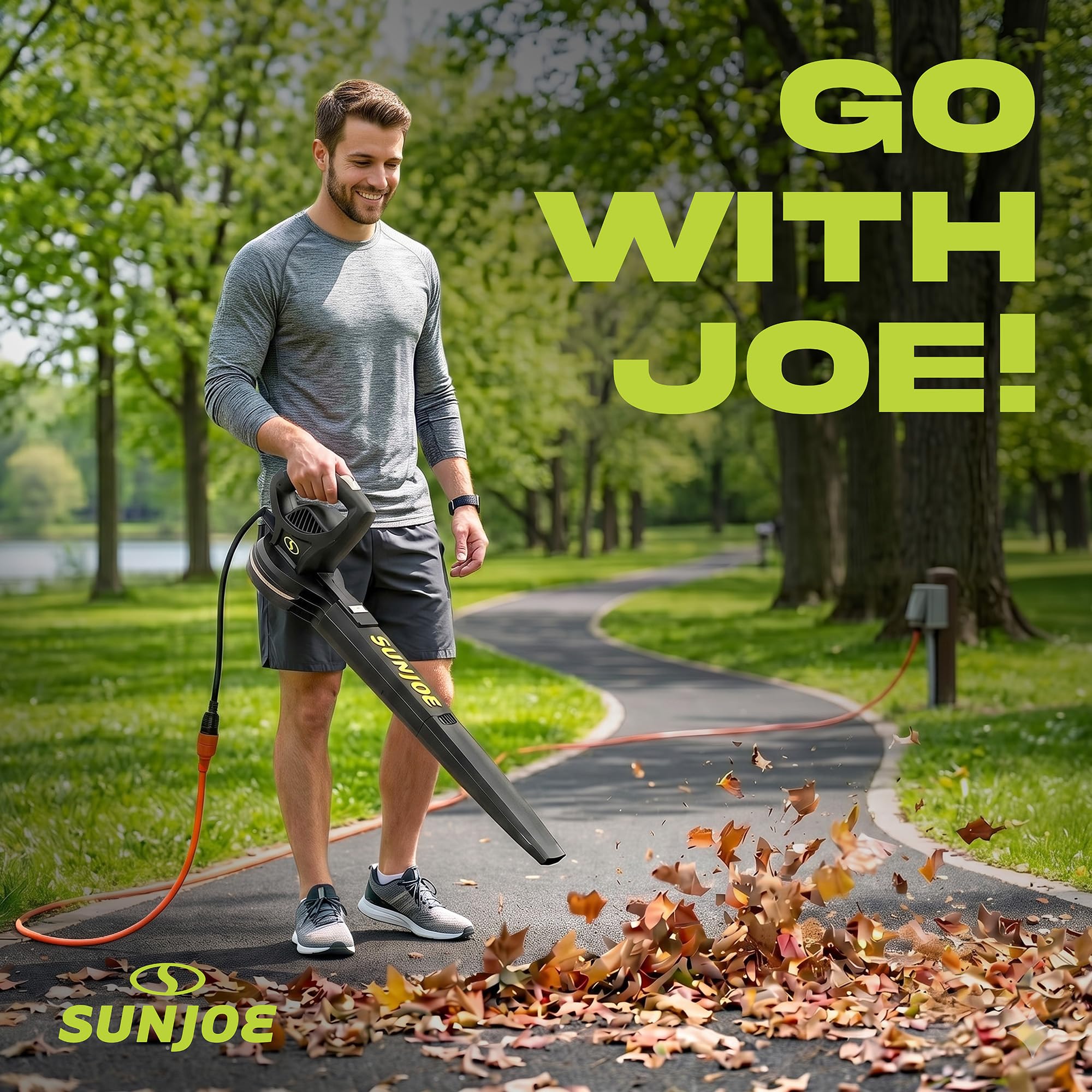 Sun Joe SBJ597E All-Purpose Electric Leaf Blower, 6-Amp Motor, 155 MPH, 260 CFM, Black - Lightweight & Compact, One-Hand Operation for Yards, Porches, Patios, Walkways, Decks, Garage & Light Snow 🍁 All In One Marketplace Canada