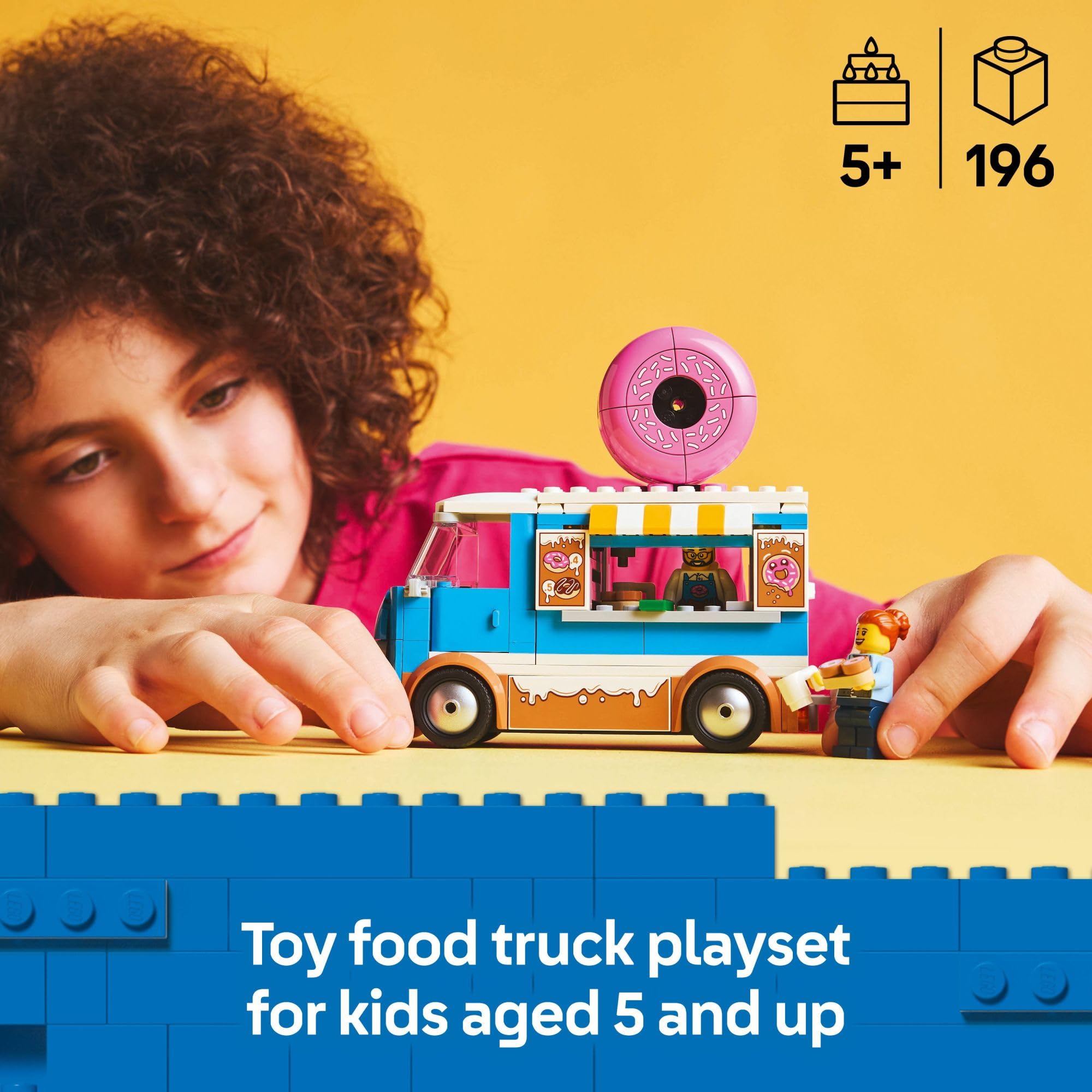 LEGO City Donut Truck Toy - Building Toy for Kids, Boys and Girls, Ages 5+ - Mobile Donut Stand with 2 Minifigures and Other Accessories - Fun Gift Idea for Birthdays and Holidays - 60452 🍁 All In One Marketplace Canada