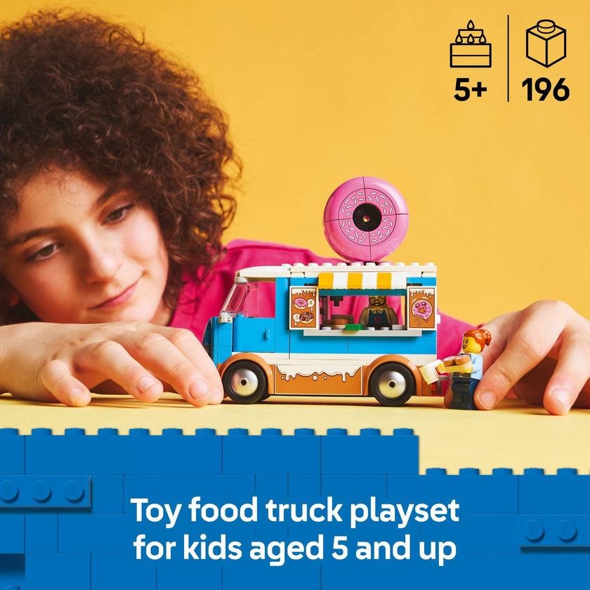 LEGO City Donut Truck Toy - Building Toy for Kids, Boys and Girls, Ages 5+ - Mobile Donut Stand with 2 Minifigures and Other Accessories - Fun Gift Idea for Birthdays and Holidays - 60452 🍁 All In One Marketplace Canada