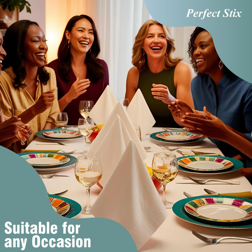 Perfect Stix White Dinner Napkin-300 2-Ply White Dinner Napkins, 0.1