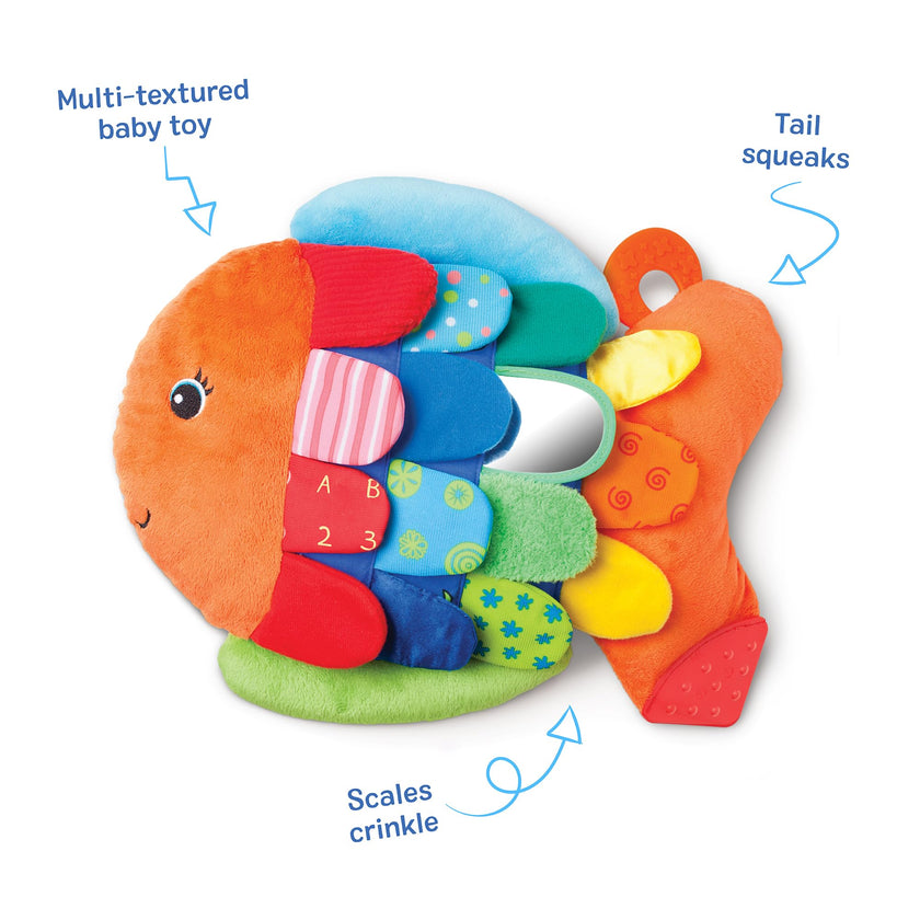 Melissa & Doug K’s Kids, Flip Fish Stuffed Animal, Soft Baby Book, Multi-Textured Squeaking & Crinkling Infant Sensory Toys for Babies with Baby Mirror, Tummy Time Toys for Infants Ages 0–9 Months 🍁 All In One Marketplace Canada