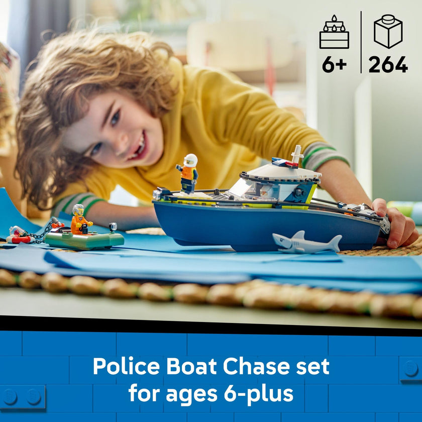 LEGO City Police Boat Chase Building Toy for Kids - Pretend Play Set for Boys & Girls, Ages 6+ - Building Blocks W/ 2 Floating Boat Toys for Playtime & Bath Time - Gift Idea for Birthdays- 60456 🍁 All In One Marketplace Canada