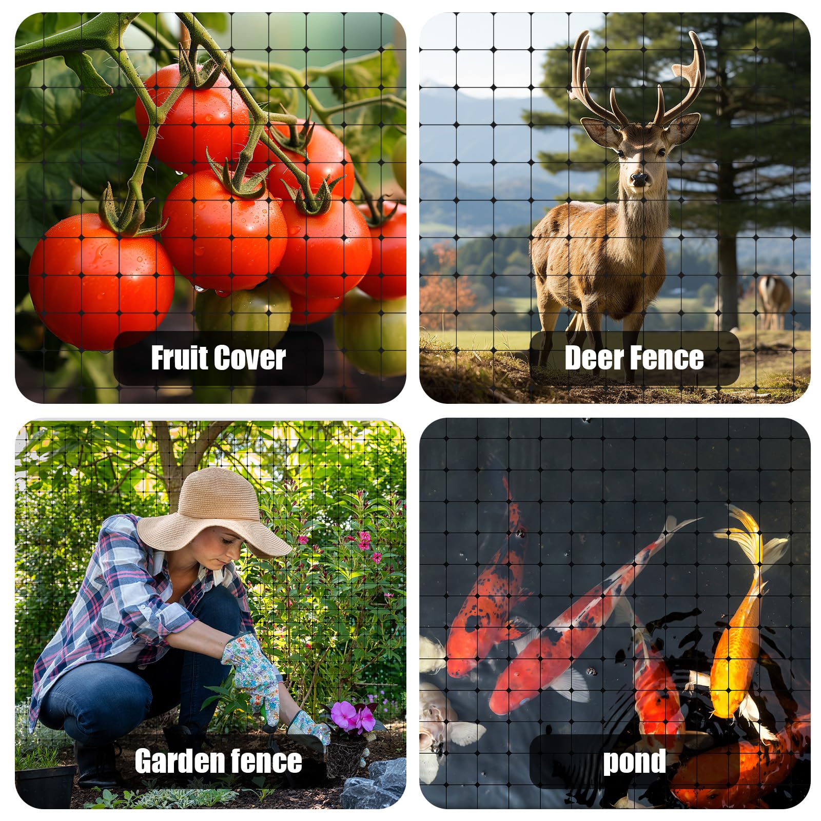 Bird Netting for Garden 7 x 100 Feet, Black Garden Protection Netting Heavy Duty Wire Mesh Net Barrier, Protect Plants Fruits Trees from Rodents Birds Deer Poultry Reusable Animal Fencing (1) 🍁 All In One Marketplace Canada
