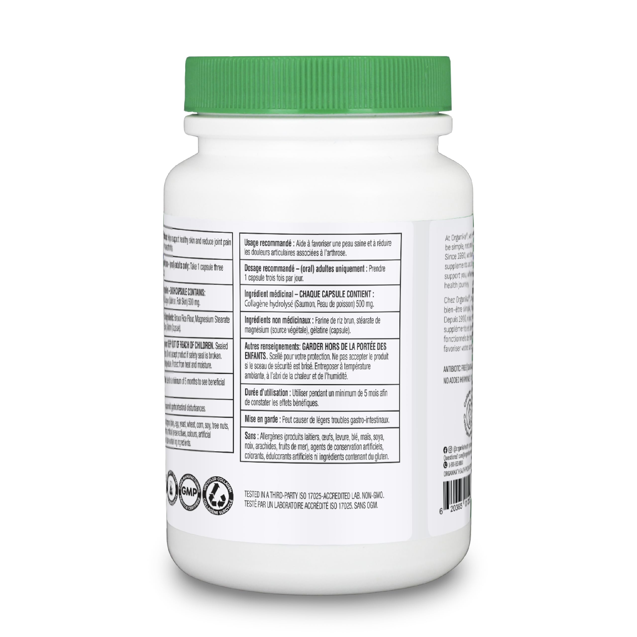 Organika Canadian-Made Marine Collagen Capsules - Salmon Collagen Peptides- Skin, Hair, and Nail Support - Premium Sourcing - 90 caps 🍁 All In One Marketplace Canada