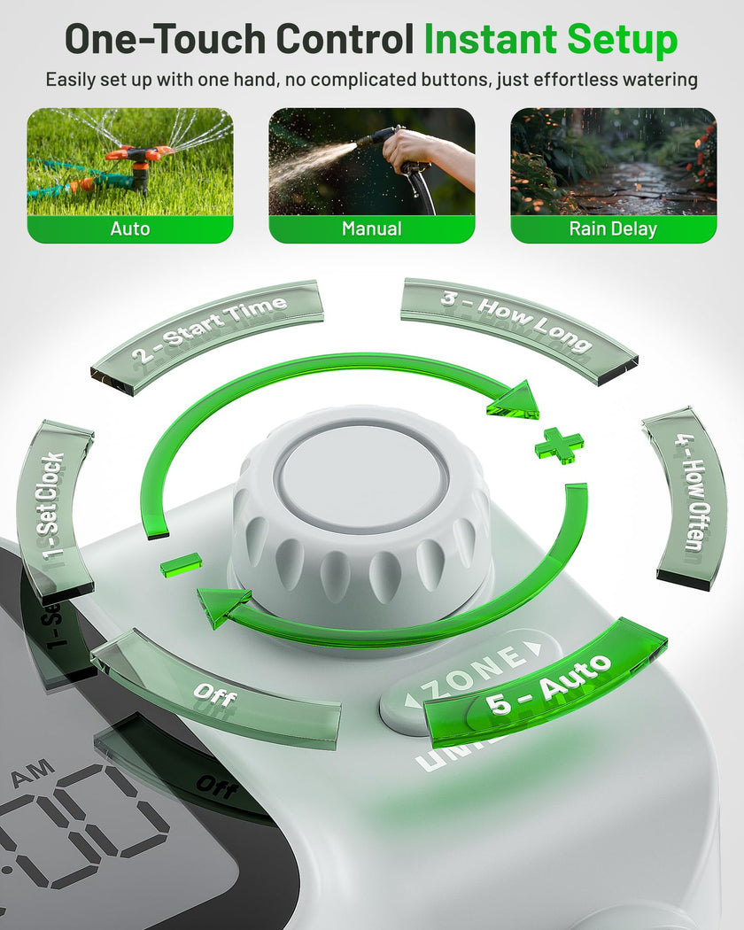 2027 New Upgrade Sprinkler Timer 2 Zone with Brass Inlet, Unistyle Water Timer for Garden Hose with Rain Delay and Manual Water/Automatic Irrigation, Hose Timers for Yard and Lawn Patio 🍁 All In One Marketplace Canada