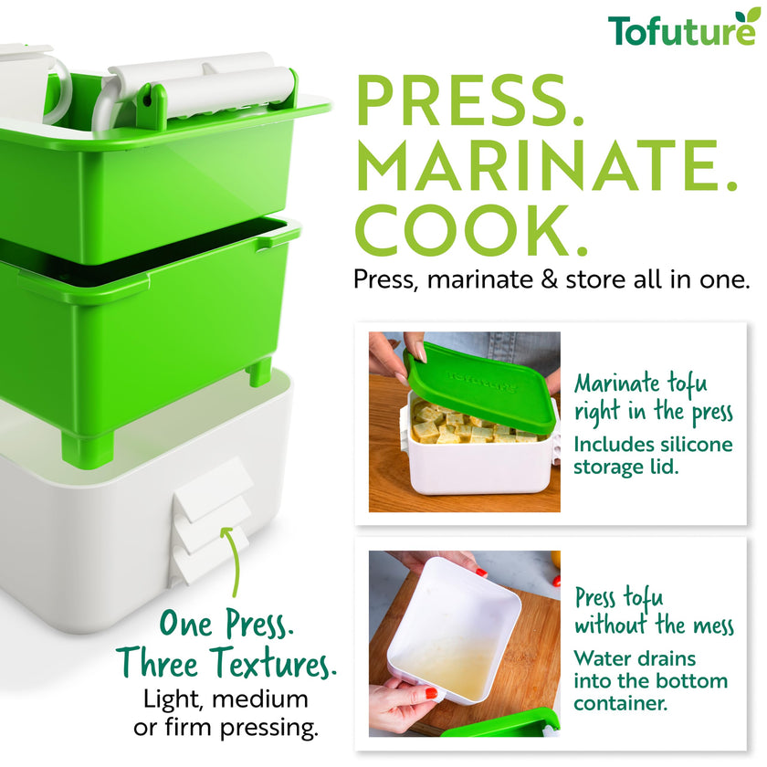 Tofuture Tofu Press | Patented Self-Contained | Vegan, Fits 8-16 oz Block 🍁 All In One Marketplace Canada