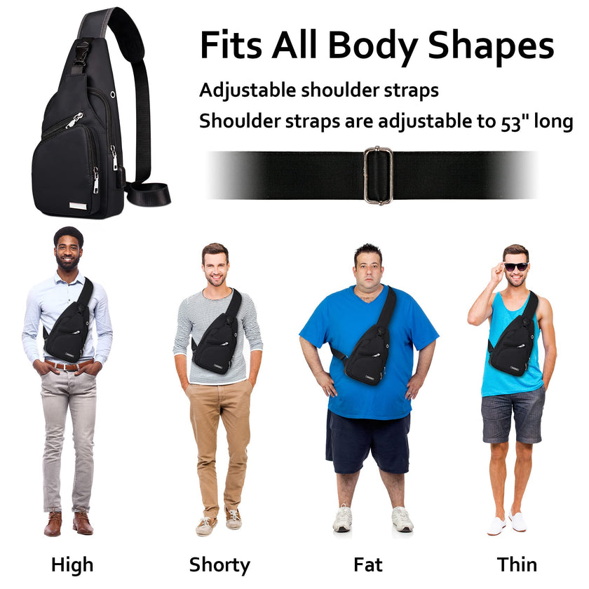 Sling Shoulder Bag Crossbody Backpack for Men Women Waterproof Hiking Daypack Multipurpose Cross Body Chest Bag for Outdoor Walking Travel 🍁 All In One Marketplace Canada