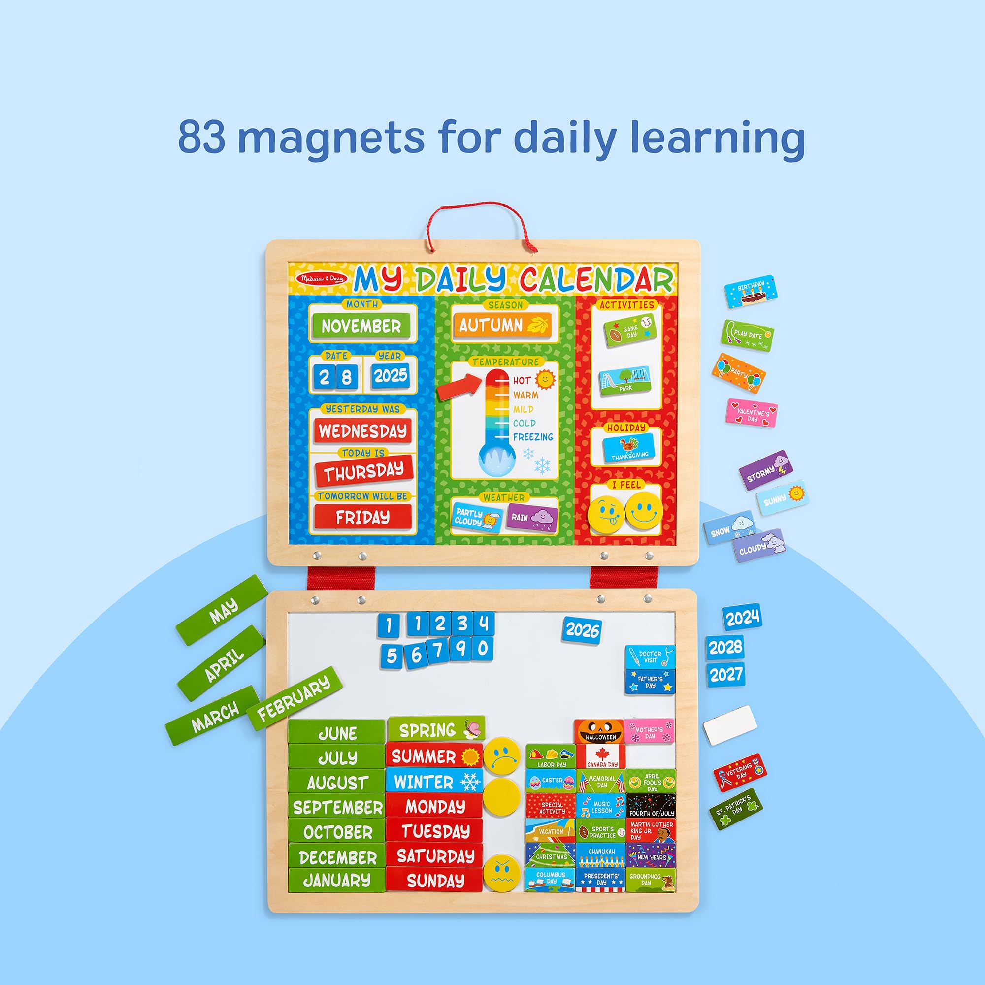 Melissa & Doug My First Daily Magnetic Calendar, Classroom Calendar for Kids Activities with Weather & Seasons, Preschool Toys for Girls & Boys Ages 4+ 🍁 All In One Marketplace Canada