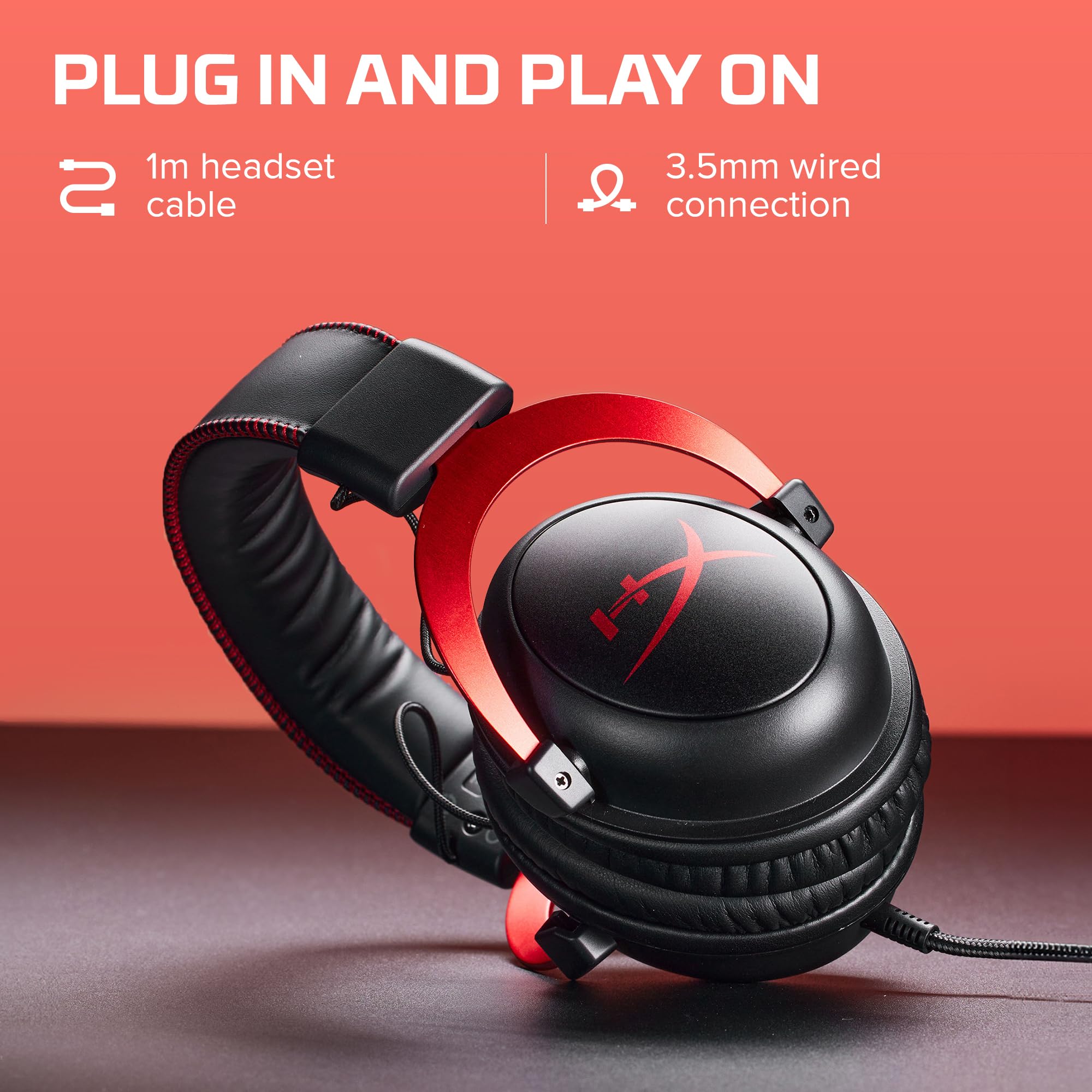 HyperX Cloud II - Gaming Headset, 7.1 Surround Sound, Memory Foam Ear Pads, Durable Aluminum Frame, Detachable Microphone, Works with PC, PS5, PS4, Xbox Series X|S, Xbox One – Red 🍁 All In One Marketplace Canada