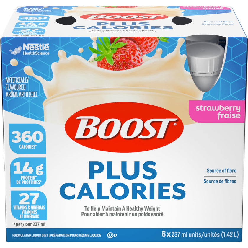 BOOST PLUS Complete Nutrition Drink, Strawberry, 6x237ml Bottles, Case Pack of 4, Packaging May Vary 🍁 All In One Marketplace Canada