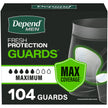 Depend Incontinence Guards/Incontinence Pads for Men/Bladder Control Pads, Maximum Absorbency, 104 Count (2 x 52ct) 🍁 All In One Marketplace Canada