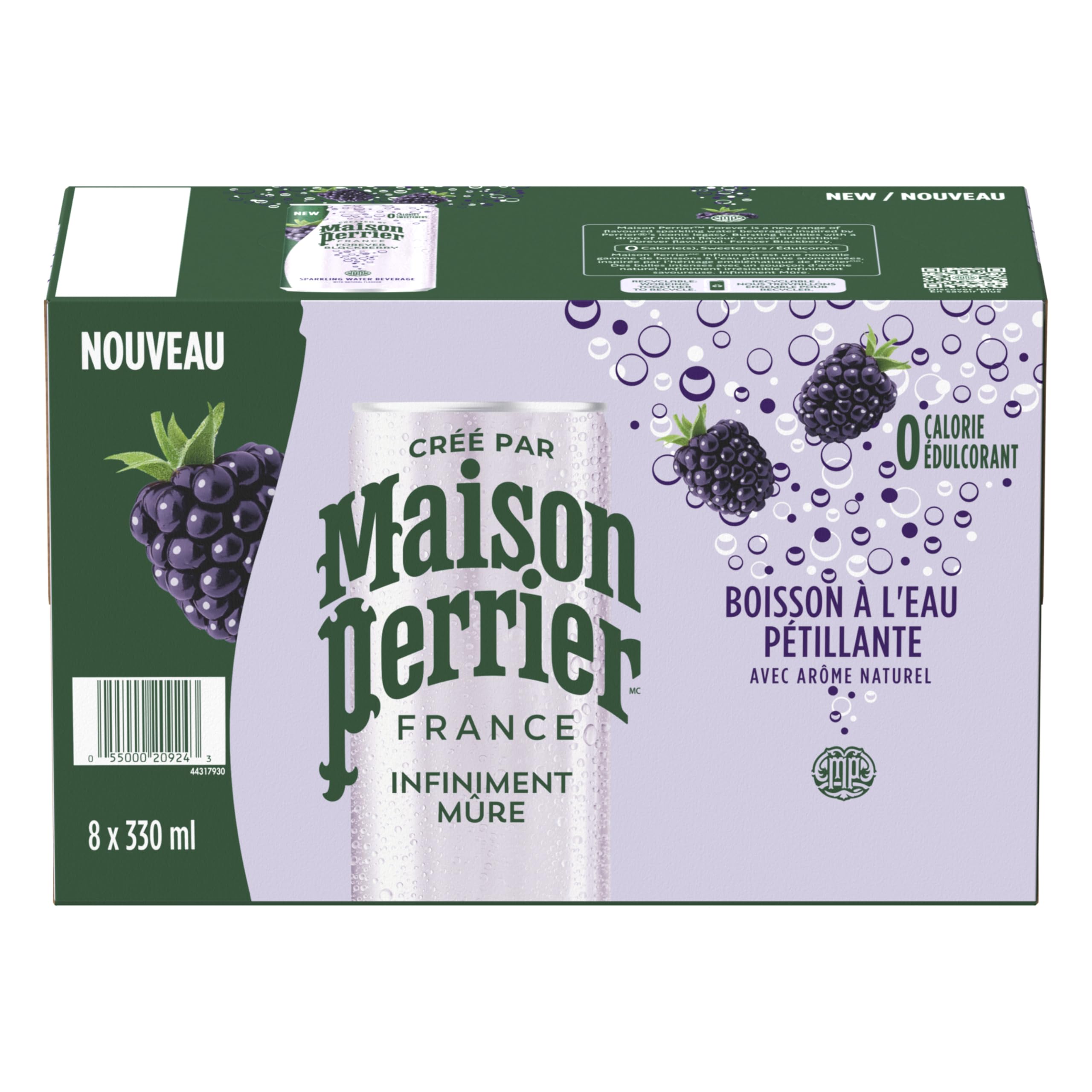 Maison Perrier Forever Blackberry, Sparkling Water Beverage, 24 x 330ml 🍁 All In One Marketplace Canada