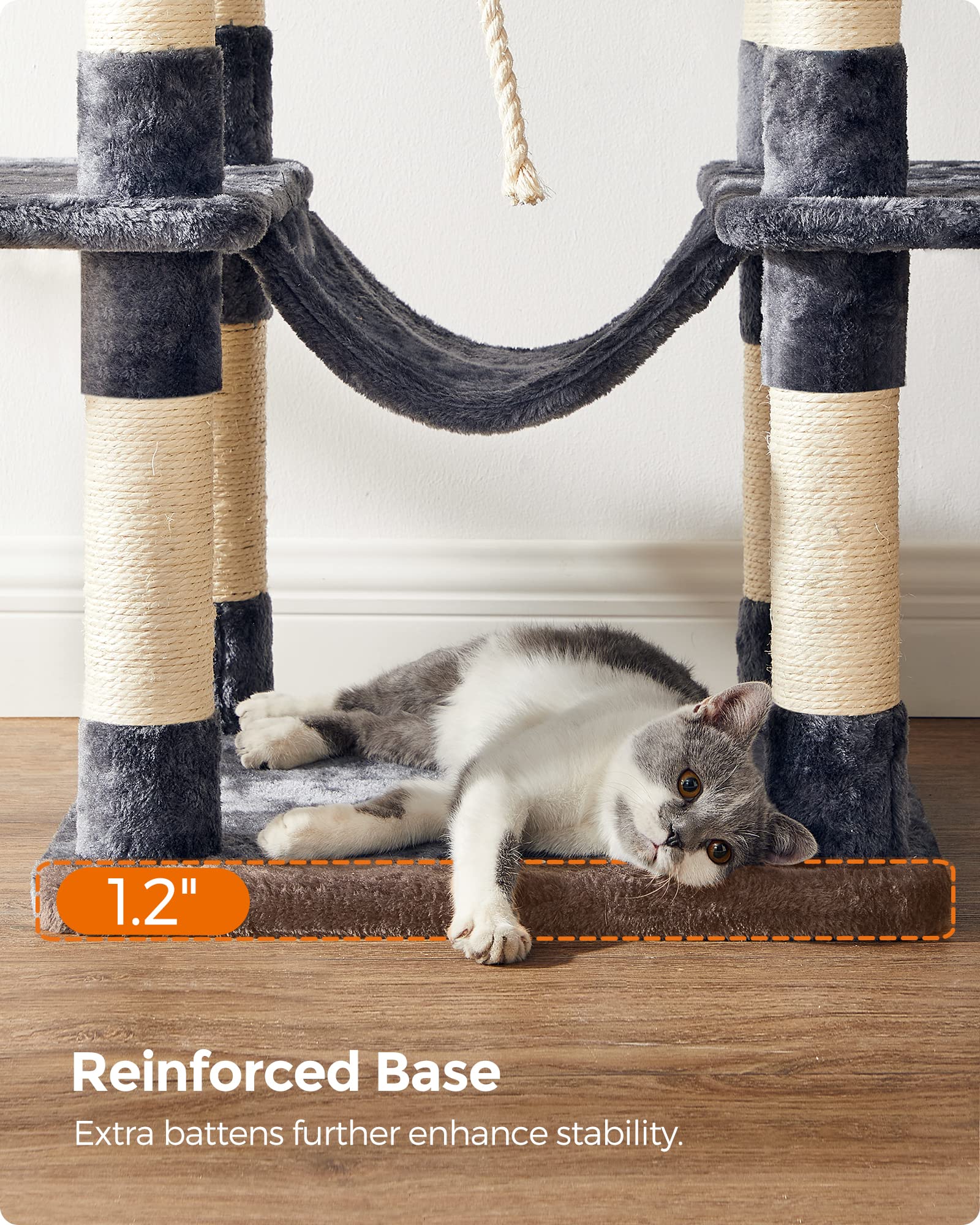 FEANDREA Cat Tree, Large Cat Tower, 64.6 Inches Cat Activity Center 🍁 All In One Marketplace Canada