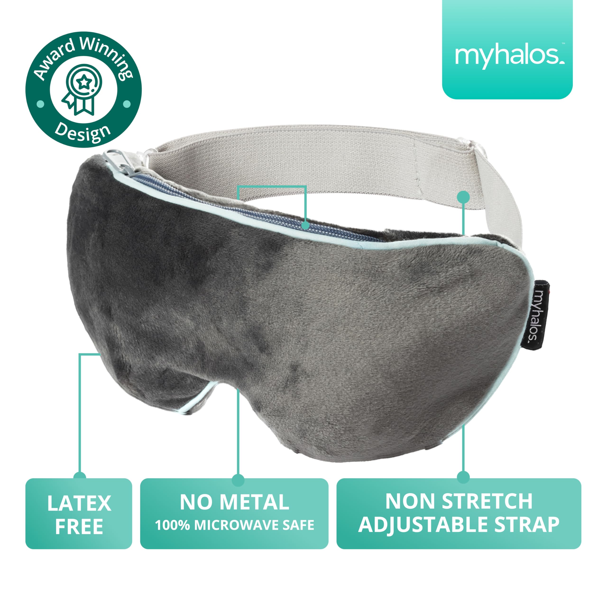 MyHalos® Microwave Activated Moist Heat Eye Compress for Dry Eyes and Stye Treatment - Heated Eye Mask for Dry Eyes -Our Dry Eye Therapy Mask Relives Blepharitis & Pink Eye -Warm Compress for Eyes 🍁 All In One Marketplace Canada
