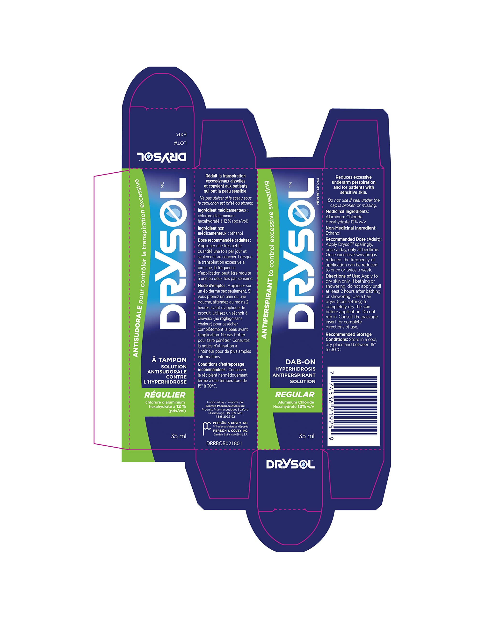 DRYSOL 12% Regular Strength - Clinical Strength Antiperspirant - Aluminum Chloride Hexahydrate - Moderate Sweating Control - For Men and Women 🍁 All In One Marketplace Canada