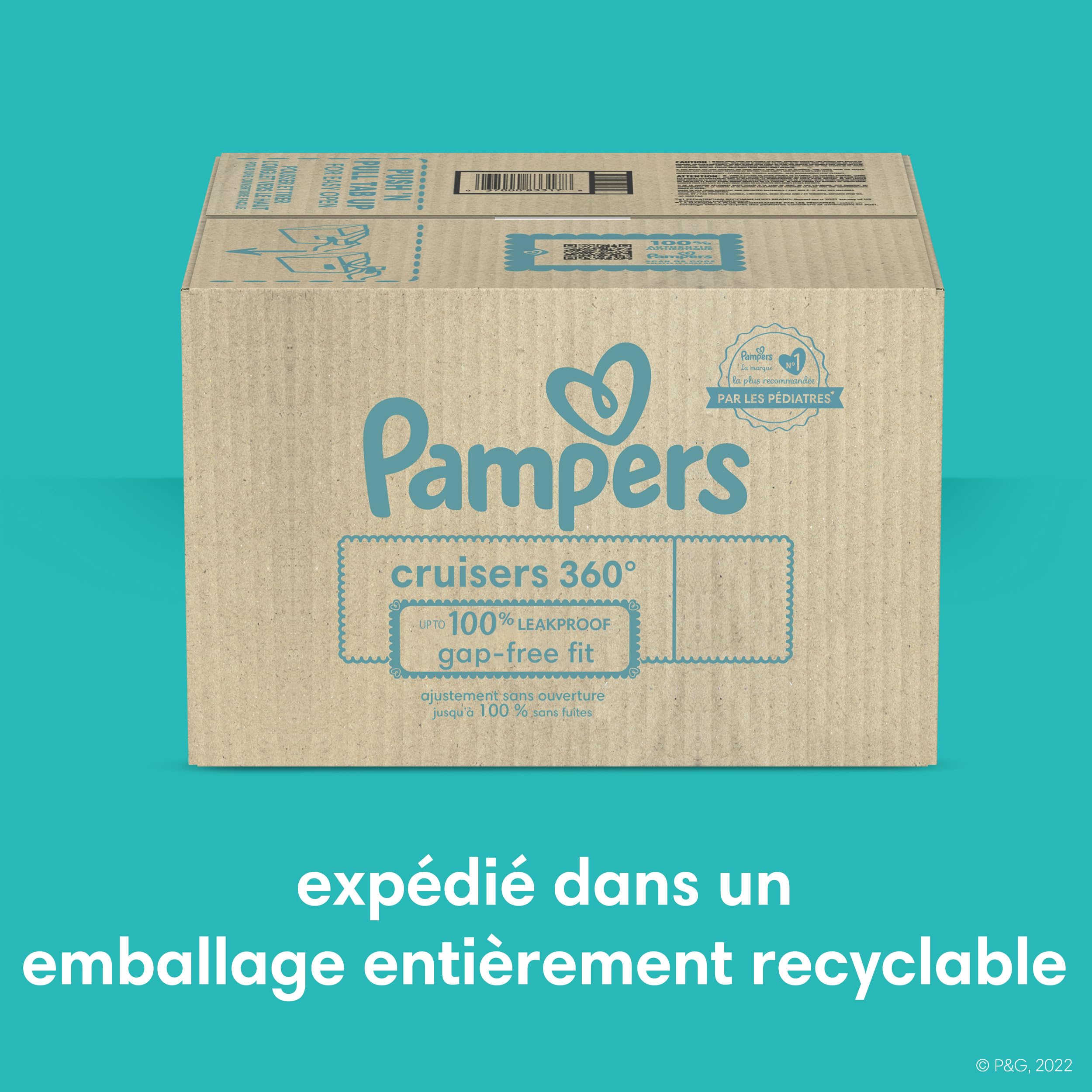 Pampers Diapers - Cruisers 360 degrees - Size 6, up to 100% Leakproof Fit, Designed for Active Babies, Pull On Diaper, EZ Off Tabs Designed for Easy Changes, 1 Pack (Count of 104) 🍁 All In One Marketplace Canada