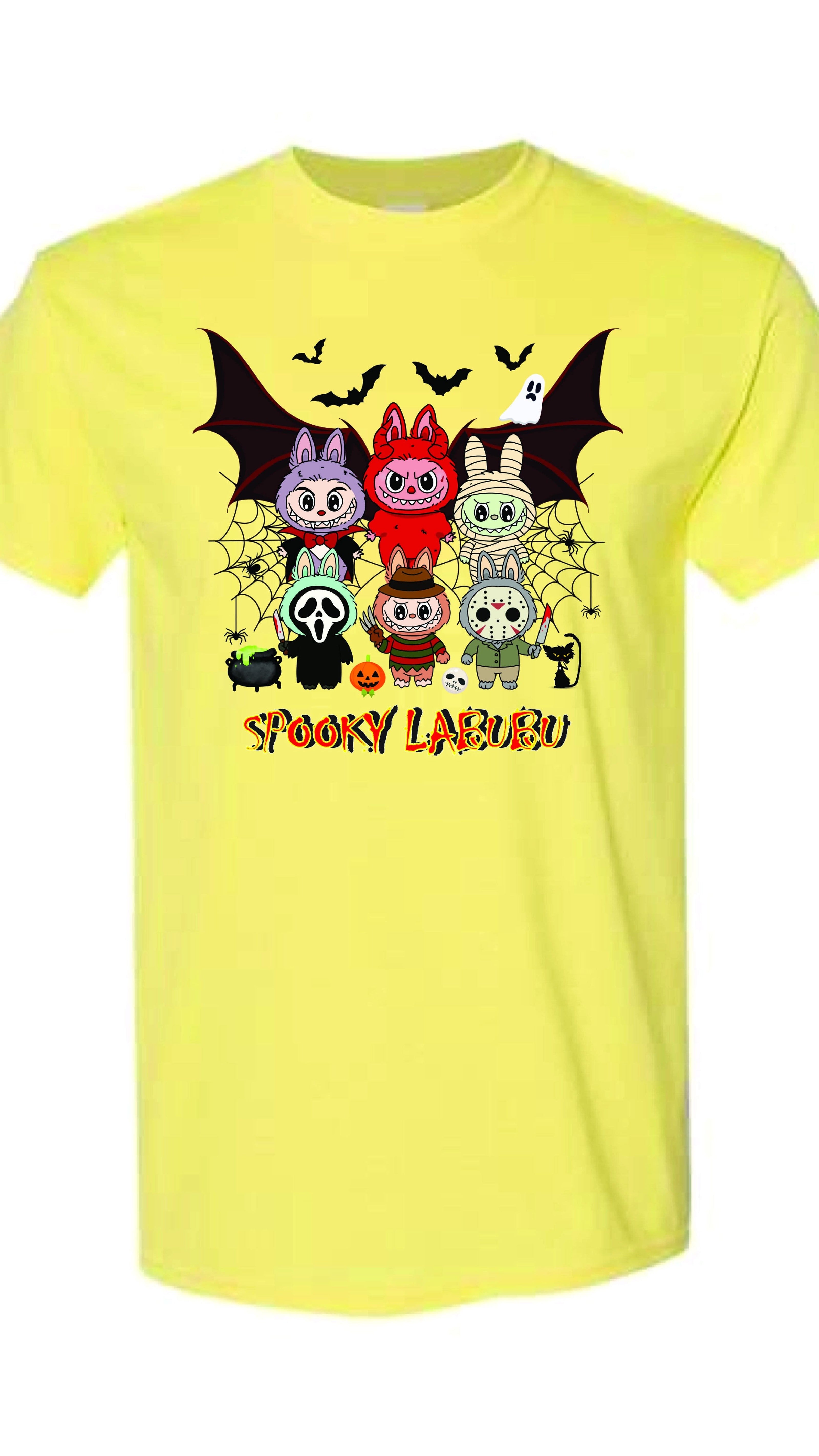 [Adult size] Halloween Labubu Graphic Tee: Kawaii Spooky 100% Cotton Unisex Shirt