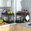 DEKAVA Under Sink Organizer 2 Pack, Bathroom Organizers, 2 Tier Sliding Cabinet Basket Organizer Drawer, Multi-Purpose Bath Collection Baskets for Bathroom (Black) 🍁 All In One Marketplace Canada