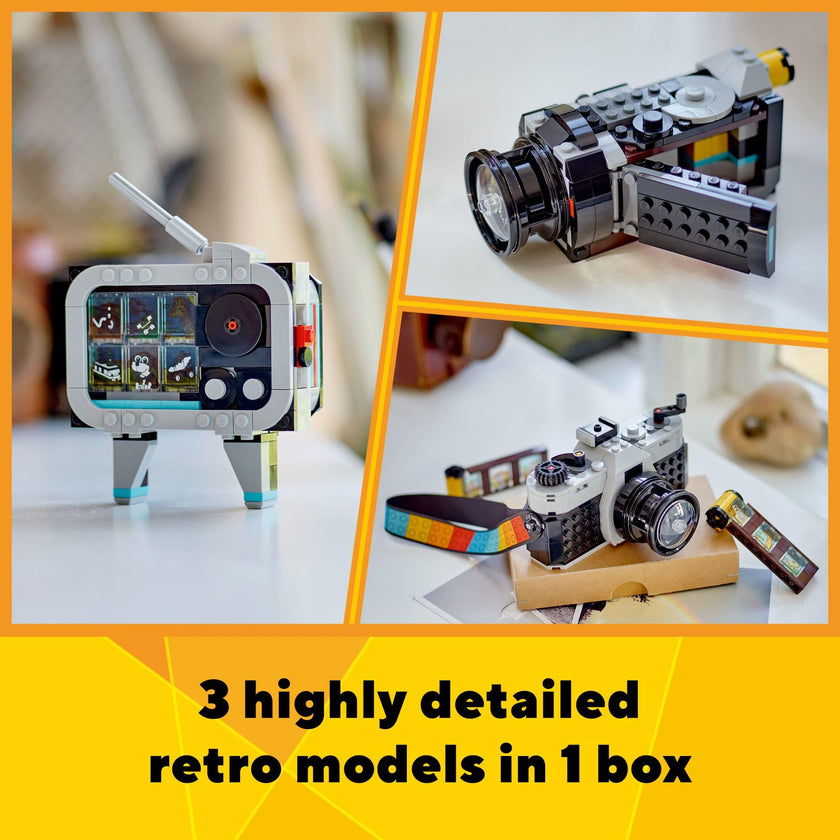LEGO Creator 3 in 1 Retro Camera Toy, Transforms from Toy Camera to Retro Video Camera to Retro TV Set, Photography Gift for Boys and Girls Ages 8 Years Old and Up Who Enjoy Creative Play, 31147 🍁 All In One Marketplace Canada