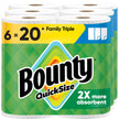 Bounty Paper Towels Quick Size, White, 6 Family Triple Rolls = 20+ Regular Rolls 🍁 All In One Marketplace Canada