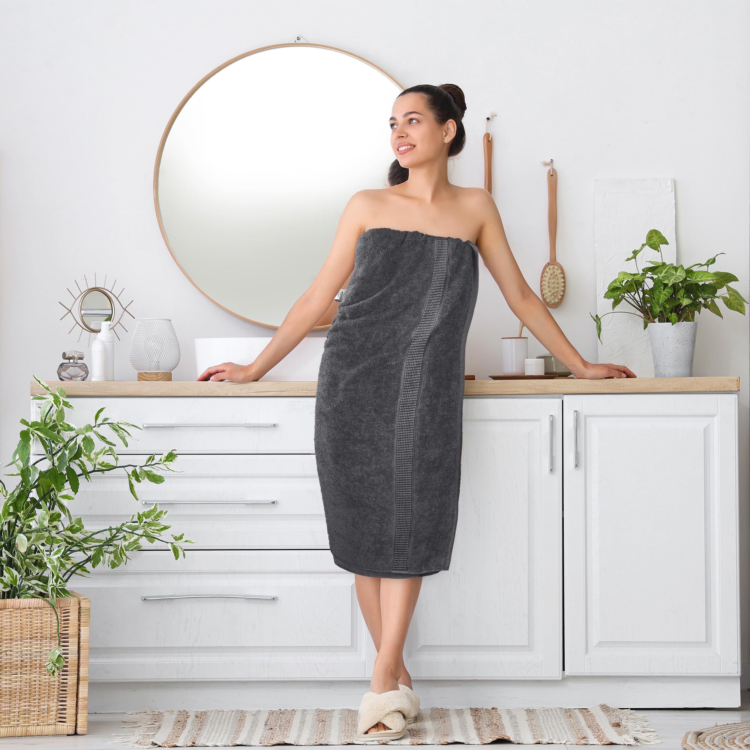 Utopia Towels Luxurious Jumbo Bath Sheet, 35 by 70 Inches, 600 GSM 100% Ring Spun Cotton, Highly Absorbent and Quick Dry Extra Large Bath Towel, Super Soft, Grey, 2 Pack 🍁 All In One Marketplace Canada