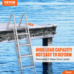 VEVOR Dock Ladder, Removable 5 Steps, 350 lbs Load Capacity, Aluminum Alloy Pontoon Boat Ladder with 4'' Wide Step & Nonslip Mat, Easy to Install for Ship/Lake/Pool/Marine Boarding 🍁 All In One Marketplace Canada