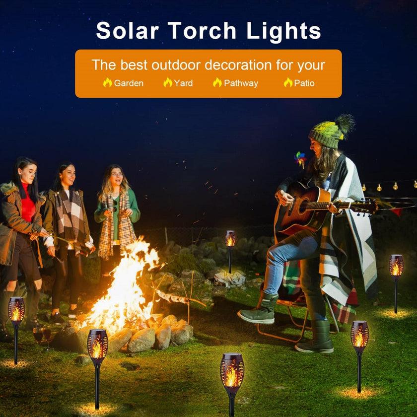 iBaycon 8 Pack Solar Torch Flame Lights Outdoor Landscape Pathway Lamp 🍁 All In One Marketplace Canada