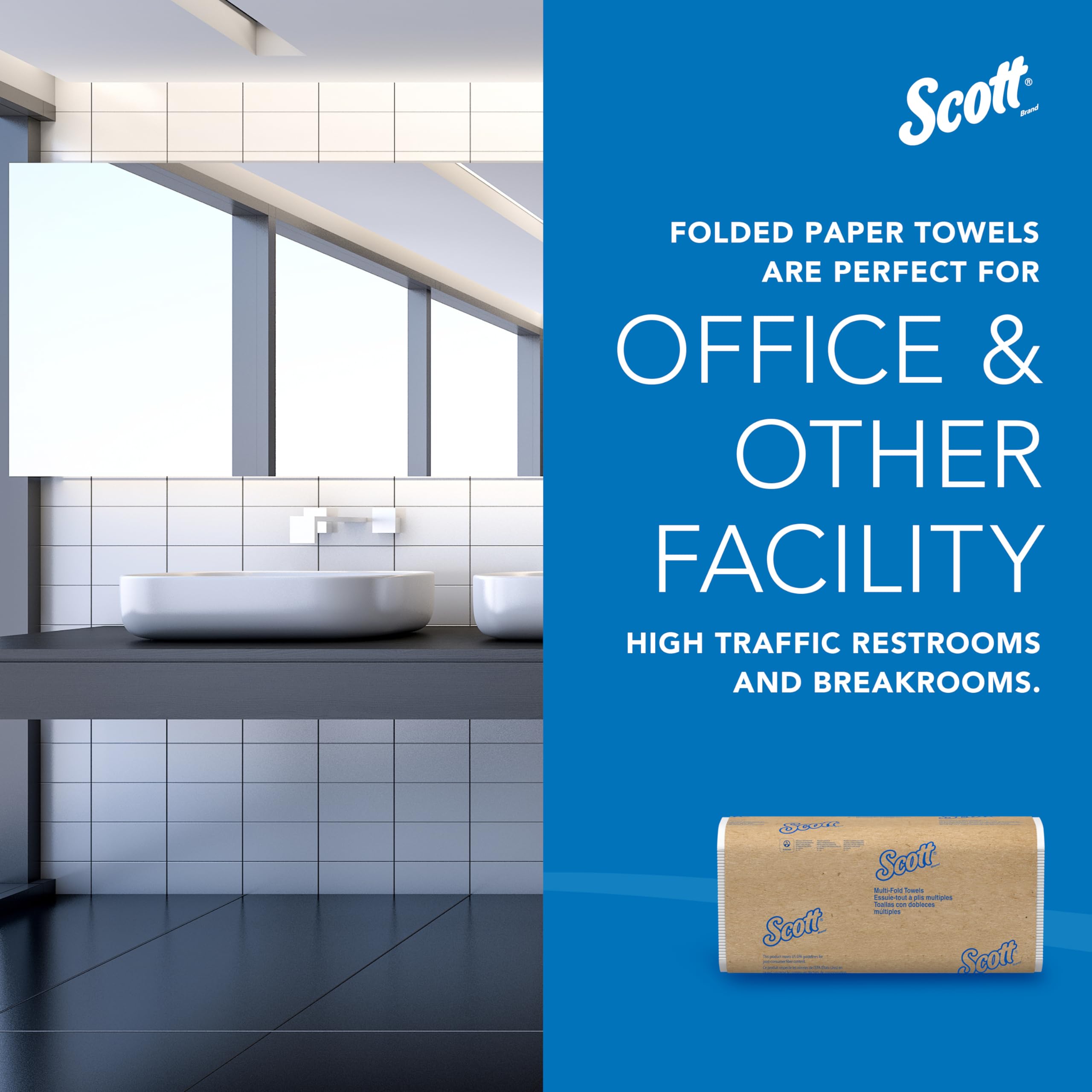 Scott Professional Universal Multifold Paper Towels, Bulk (03650), Absorbency Pockets, 9.2