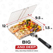 SHIZZO Grill Basket Value Set, Barbecue BBQ Grilling Basket , Stainless Steel Large Folding Grilling baskets With Handle, Portable Outdoor Camping BBQ Rack for Fish, Shrimp, Vegetables, Barbeque Griller Cooking Accessories, Gift, Gifts for father, dad, hu