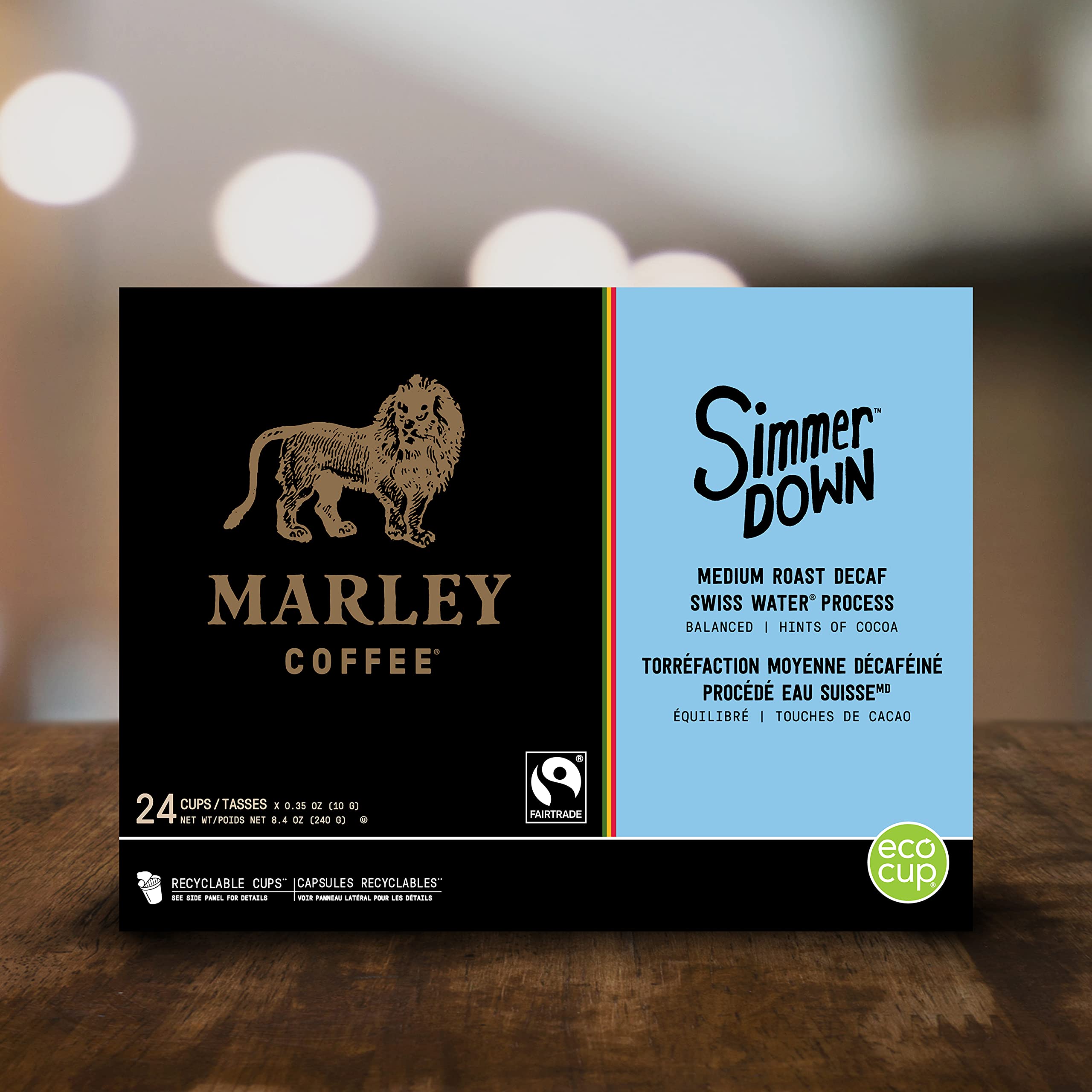 Marley Coffee Single Serve K-Cup Compatible Capsules, Simmer Down Decaf, Swiss Water Process, Medium Roast, 24 Count 🍁 All In One Marketplace Canada