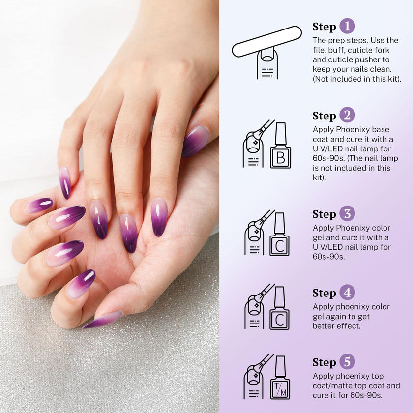 phoenixy 24 PCS Gel Nail Polish Kit, 21 Colors U V Gel Nail Polish Set with Base Glossy Matte Top Coat Spring Black Gray Red Nail Kit Gifts for Women 🍁 All In One Marketplace Canada