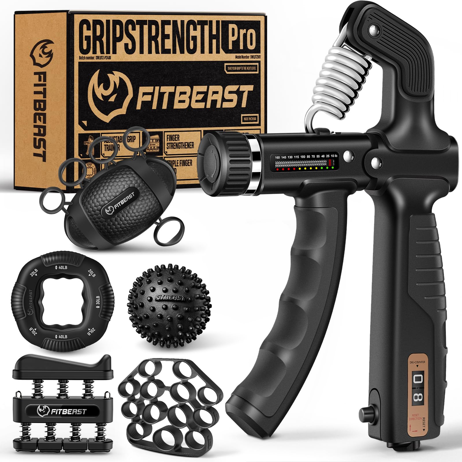 FitBeast Grip Strength Trainer, Hand Gripper Strengthener Kit - 6 Pack with Adjustable Resistance Forearm Strengthener, Forearm Exerciser and Massage Balls for Hand Therapy, Grip Training and Recovery 🍁 All In One Marketplace Canada