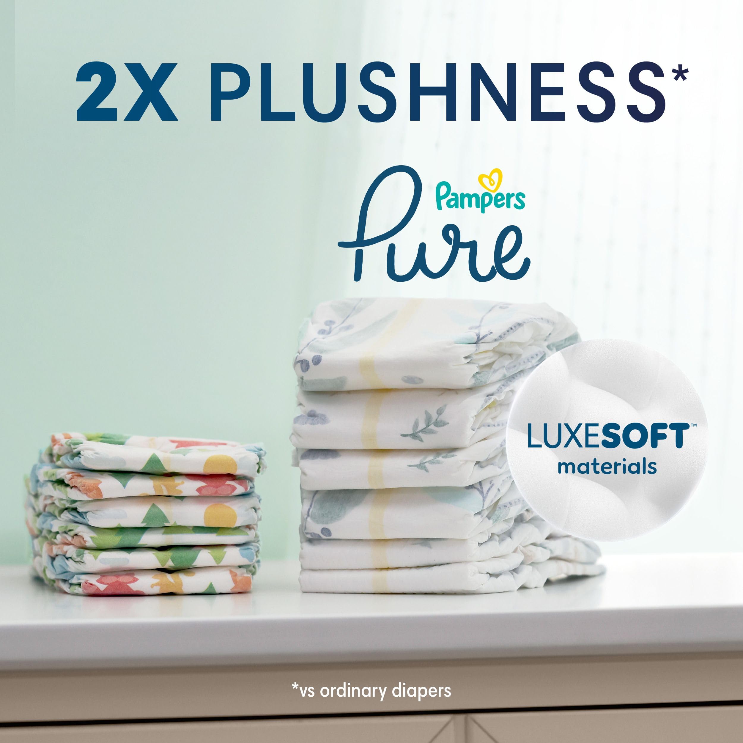 Pampers Pure Baby Diapers, Size 6 (35+ lbs), 108, Up to 100% Leakproof, Premium Hypoallergenic Soft Diapers 🍁 All In One Marketplace Canada