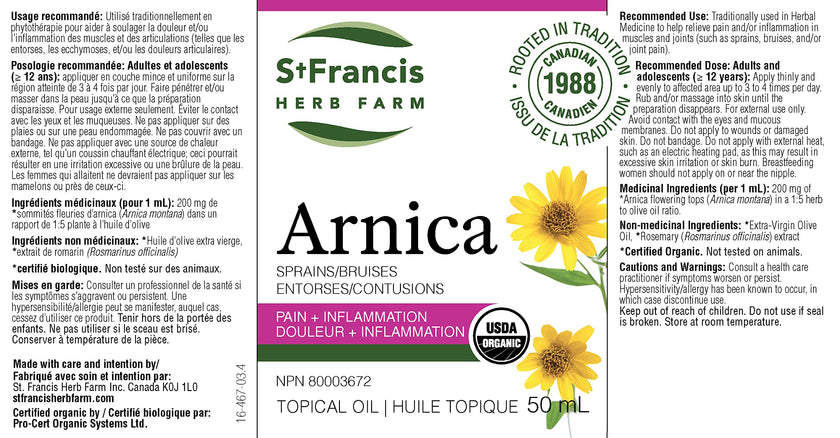 St. Francis Herb Farm - Arnica Oil (50ml)