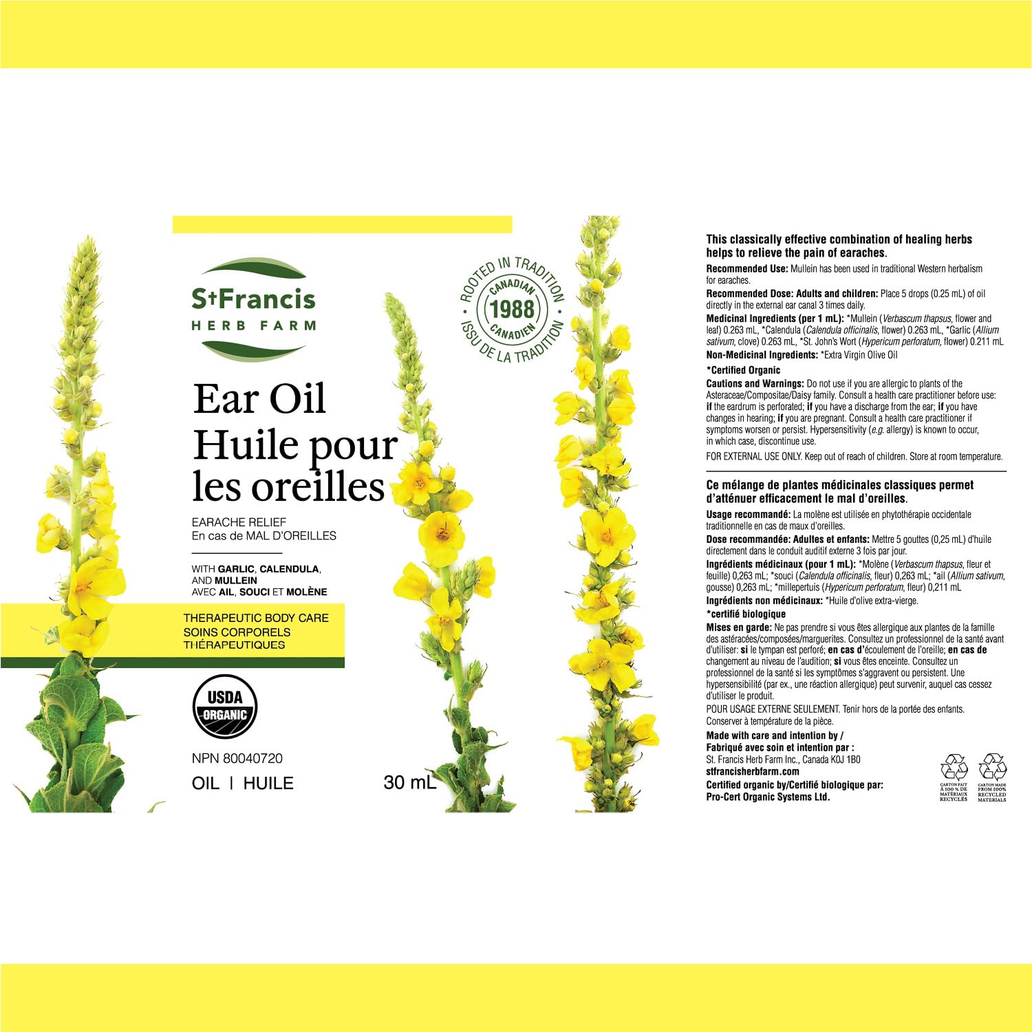 St. Francis Herb Farm - Ear Oil (30ml)