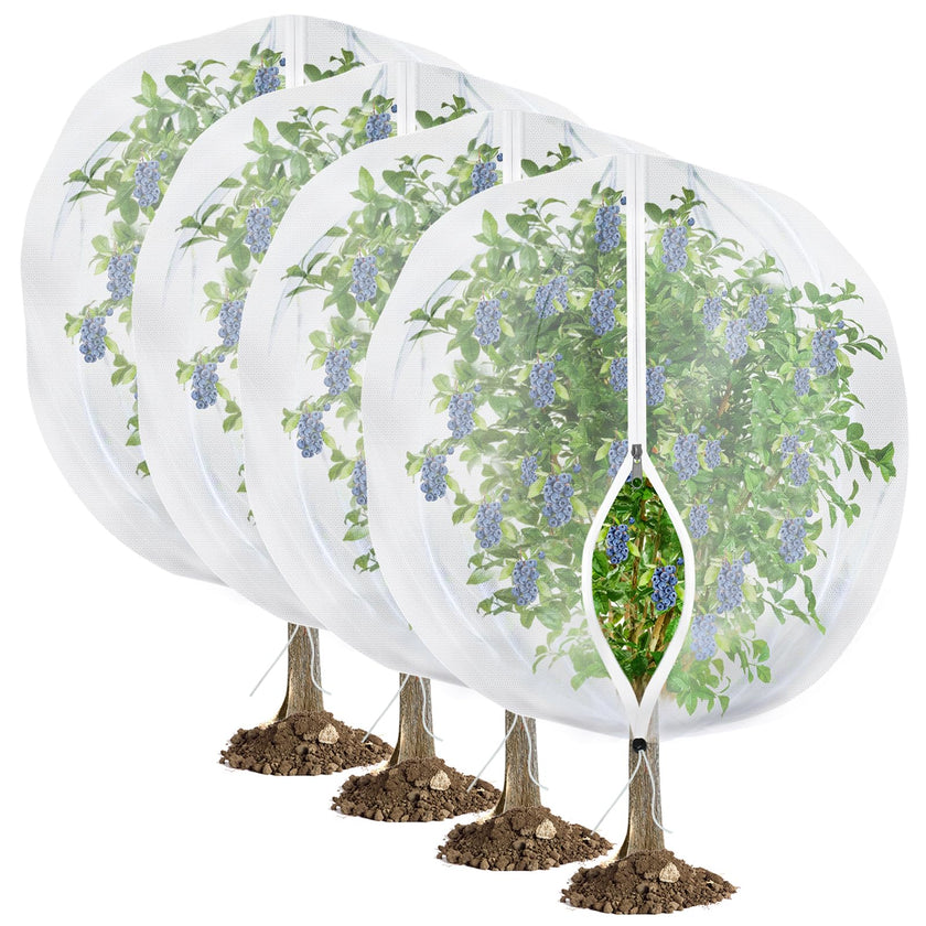 4Pack Garden Fruit Tree Netting for Cicadas with Zipper 150 x 120cm Garden Bird Mesh Netting for Blueberry Bushes with Drawstring,Insect Plant Protection Mesh Net Bags for Tomato,Cicada,Animals 🍁 All In One Marketplace Canada
