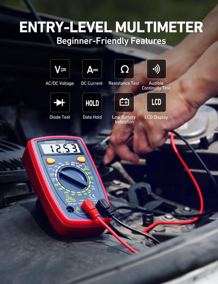 AstroAI Digital Multimeter 2000, Multimeter Tester with Volt Amp Ohm, Multi Meter Measures Voltage, Current, Resistance, Continuity and Diode, Backlight LCD Display, Blue 🍁 All In One Marketplace Canada