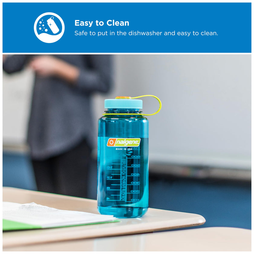 Nalgene 32 oz Wide Mouth Water Bottle BPA-Free, Durable & Leak Proof, Lightweight Bottle for Hiking & Gym, Work & Travel, Cerulean 🍁 All In One Marketplace Canada