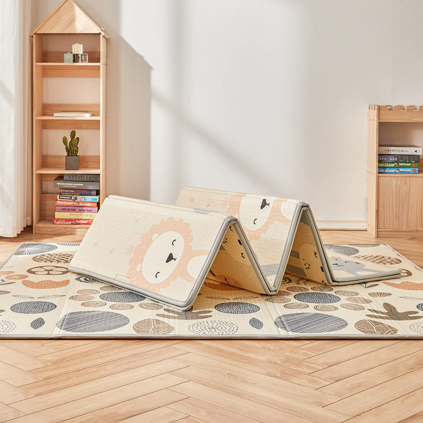 mloong Baby Play Mat, 71x59x0.4 Large Thick Playmat, Folding Portable Waterproof Reversible Double-Sided Crawling Mat, Baby Floor Mat for Infants and Toddlers, Easy to Clean (71x59x0.4in-Star) 🍁 All In One Marketplace Canada