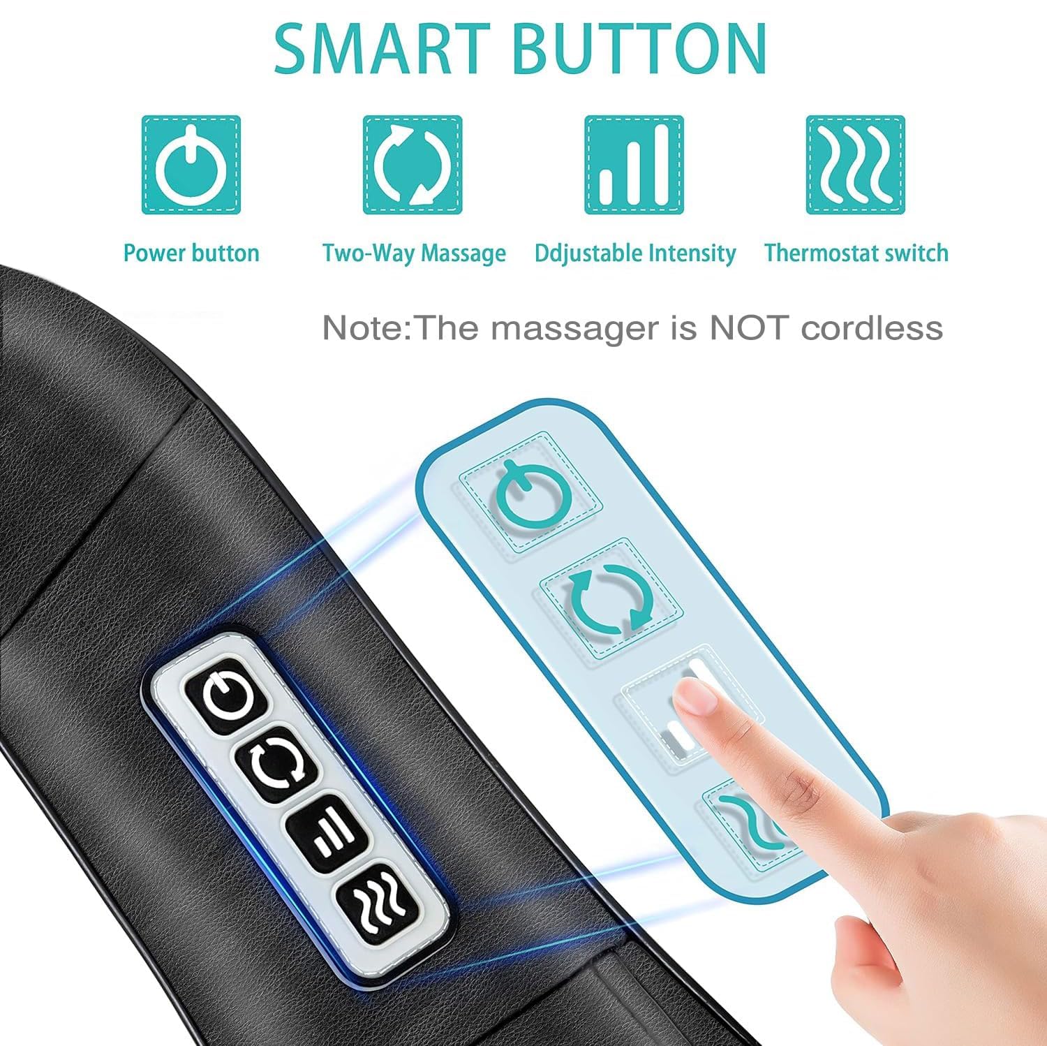 AERLANG Shiatsu Neck and Shoulder Massager, Back Massager with Heat Deeper Tissue Kneading Massage for Shoulder, Neck and Back Massage Electric Massagers-mothers Day Gift Ideas (NOT Cordless) 🍁 All In One Marketplace Canada