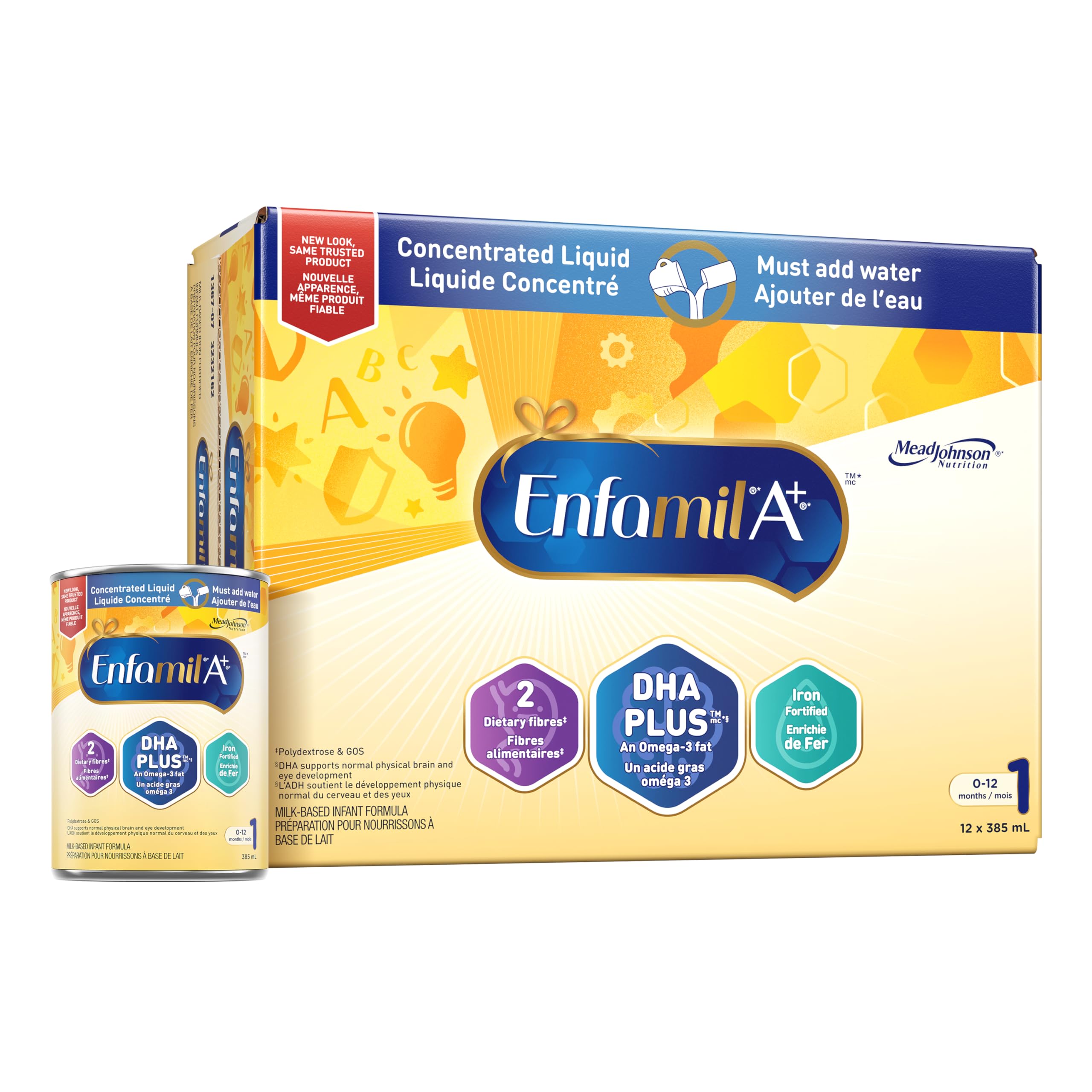 Enfamil A+ Baby Formula, with Brain Building DHA, Concentrated Liquid, Age 0-12 Months, 385mL x 12 Cans 🍁 All In One Marketplace Canada