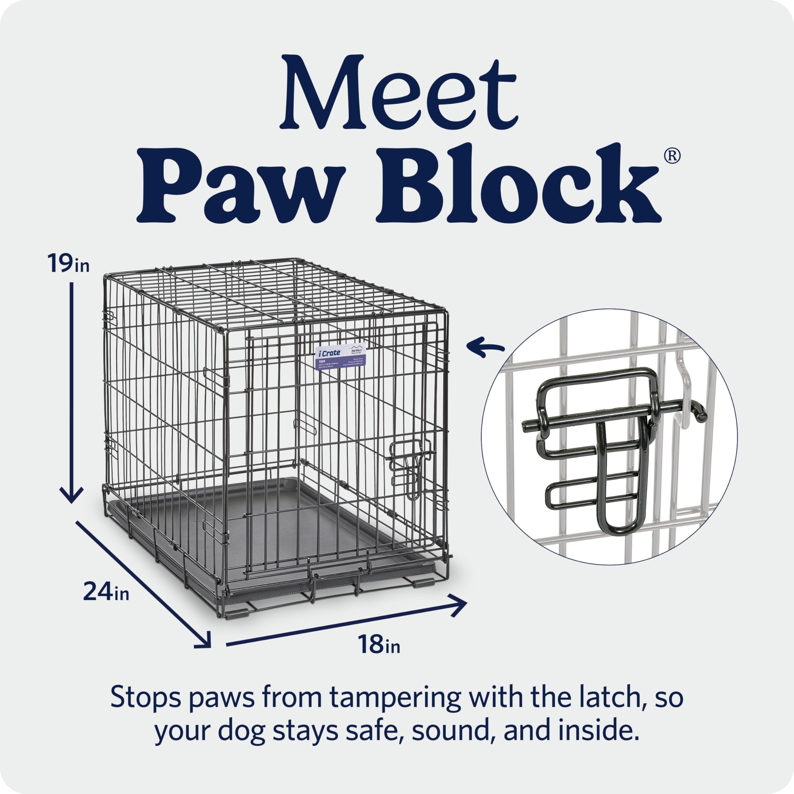 MidWest Homes for Pets 24-Inch iCrate for Small Breeds, 12-20 lbs, Single Door Folding Dog Crate with Divider Panel, Leak-Proof Tray & Secure Latch, Portable, Durable & Easy to Assemble 🍁 All In One Marketplace Canada