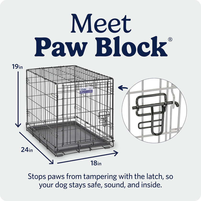 MidWest Homes for Pets 24-Inch iCrate for Small Breeds, 12-20 lbs, Single Door Folding Dog Crate with Divider Panel, Leak-Proof Tray & Secure Latch, Portable, Durable & Easy to Assemble 🍁 All In One Marketplace Canada