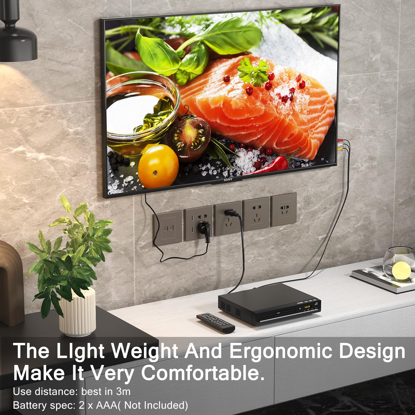 DVD Players for TV with HDMI,Plays All Regions and Formats,CD Player for Home,Support 1080P Video/CD/DVD/VCD/JPEG/USB, Remote, HDMI and RCA Cables Included 🍁 All In One Marketplace Canada